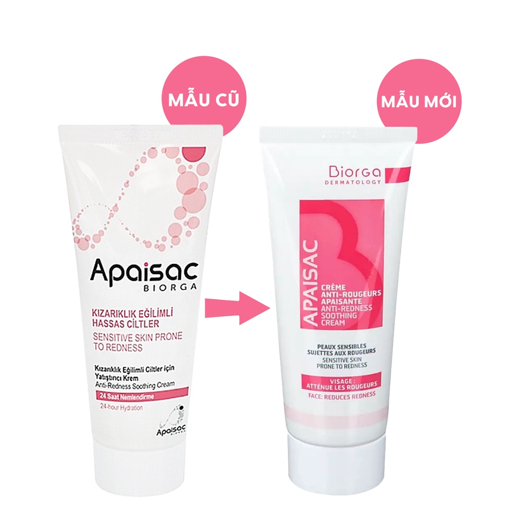 Kem Dưỡng Làm Dịu Da APAISAC Biorga Anti - Redness Soothing Cream  - Dành Cho Da Bị Ửng Đỏ và Nhạy Cảm