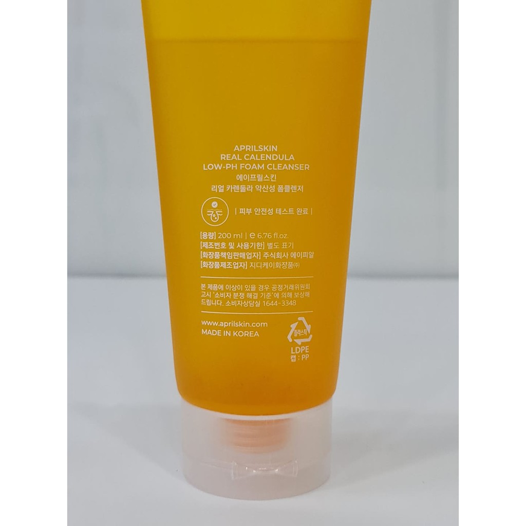 Sữa Rửa Mặt Tạo Bọt APRILSKIN Real Calendula Foam Cleanser 200ml Hàn Quốc