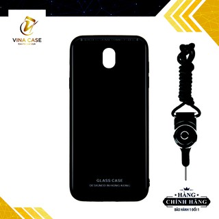 (3 Màu)Ốp lưng Samsung J7 Pro/J730 kính cường lực 9H - Tặng kèm dây đeo điện thoại