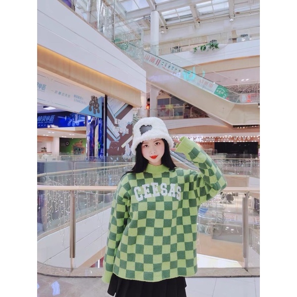 ÁO SWEATER KẺ CARO NỮ SIÊU CÁ TÍNH