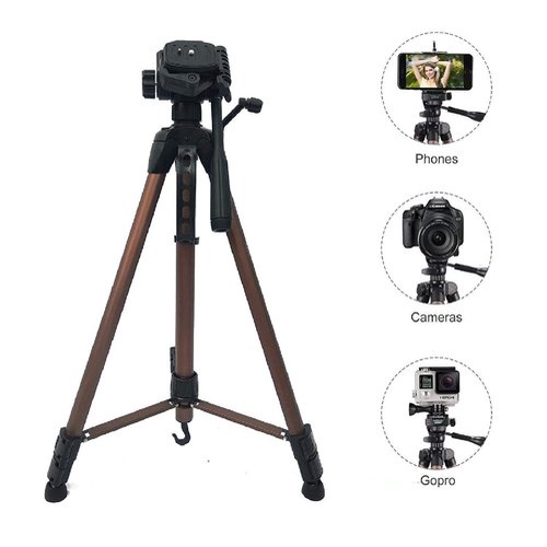 Gậy Đa Năng Tripod 3366 Có 3 Chân Máy Ảnh Chụp Hình Selfie Tự Sướng, cao 150cm, Kèm Giá Đở Điện Thoại &amp; Máy Ảnh.