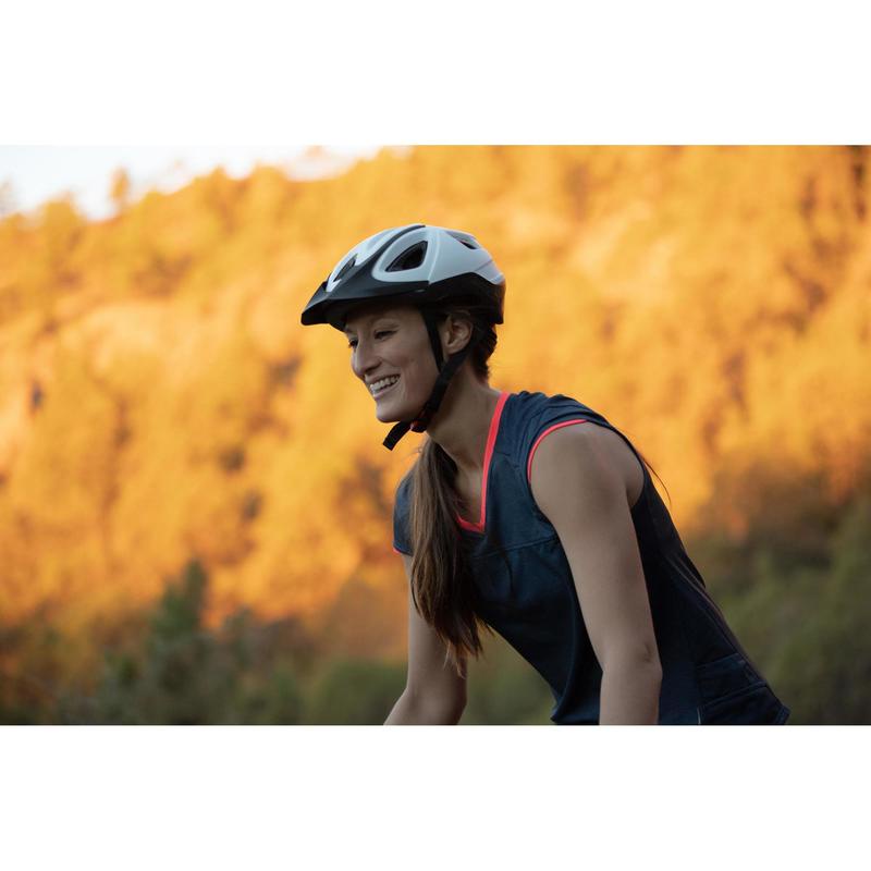 Áo thun Jersey ngắn tay đạp xe địa hình Decathlon ROCKRIDER ST 100 cho nữ - Xanh dương