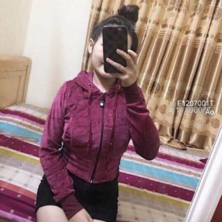 Áo khoác nhung nón form lửng!
