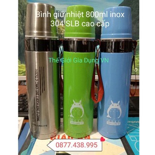 Bình giữ nhiệt 800ml nắp nút ấn rót tiện dụng SL689