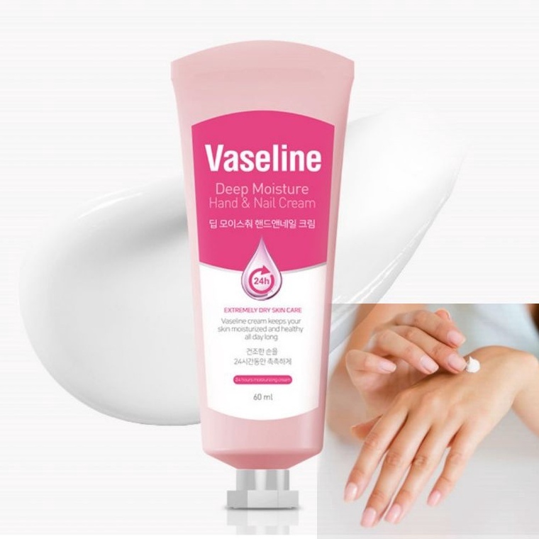 Kem Dưỡng Da Tay Vaseline Deep Moisture Hand &amp; Nail Cream 60ml Hàn Quốc