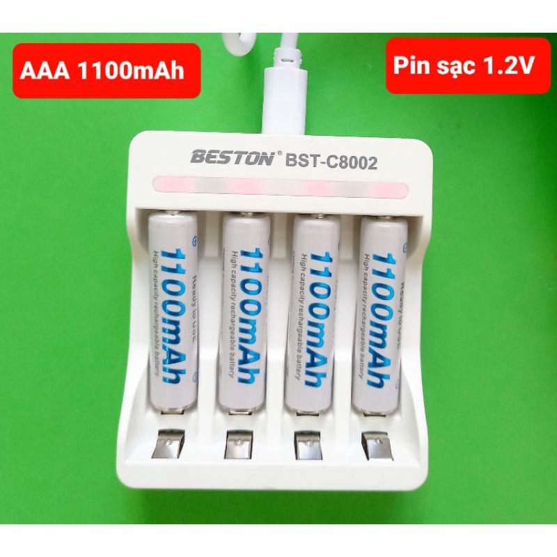 PIN SẠC 1.2V AA/AAA HÃNG BESTON VÀ BỘ SẠC PIN 4 KHAY PIN BST-C8002 DÙNG CHO MICRO KHÔNG DÂY, ĐIỀU KHIỂN, ĐỒ CHƠI