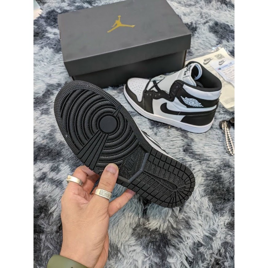 Giày thể thao Jordan cổ cao đen trắng, Giày Air Jordan high 1 panda cao cổ nam nữ tặng box