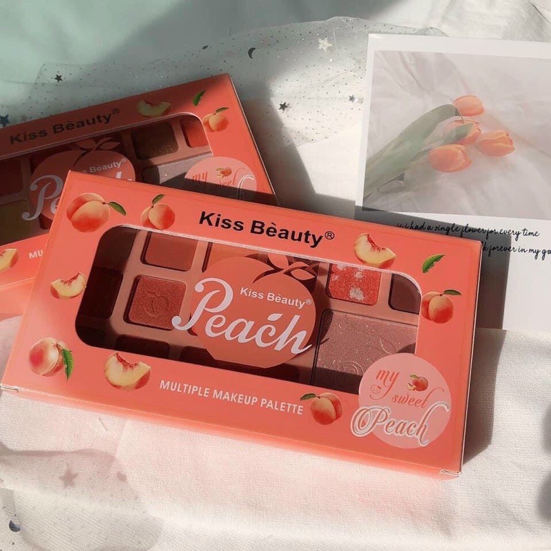 🍑 [3in1] Phấn Mắt + Má Hồng + Bắt Sáng KISS BEAUTY Peach Multiple 🍑