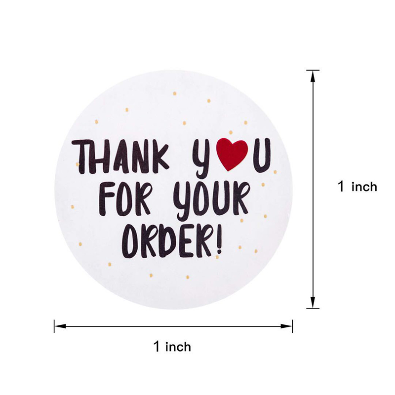 Set 500 Miếng Dán Tròn In Chữ Thank You For Your Order