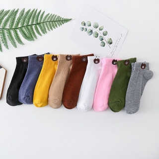 Đôi vớ cổ ngắn chất liệu vải cotton hình gấu dễ thương cho nữ