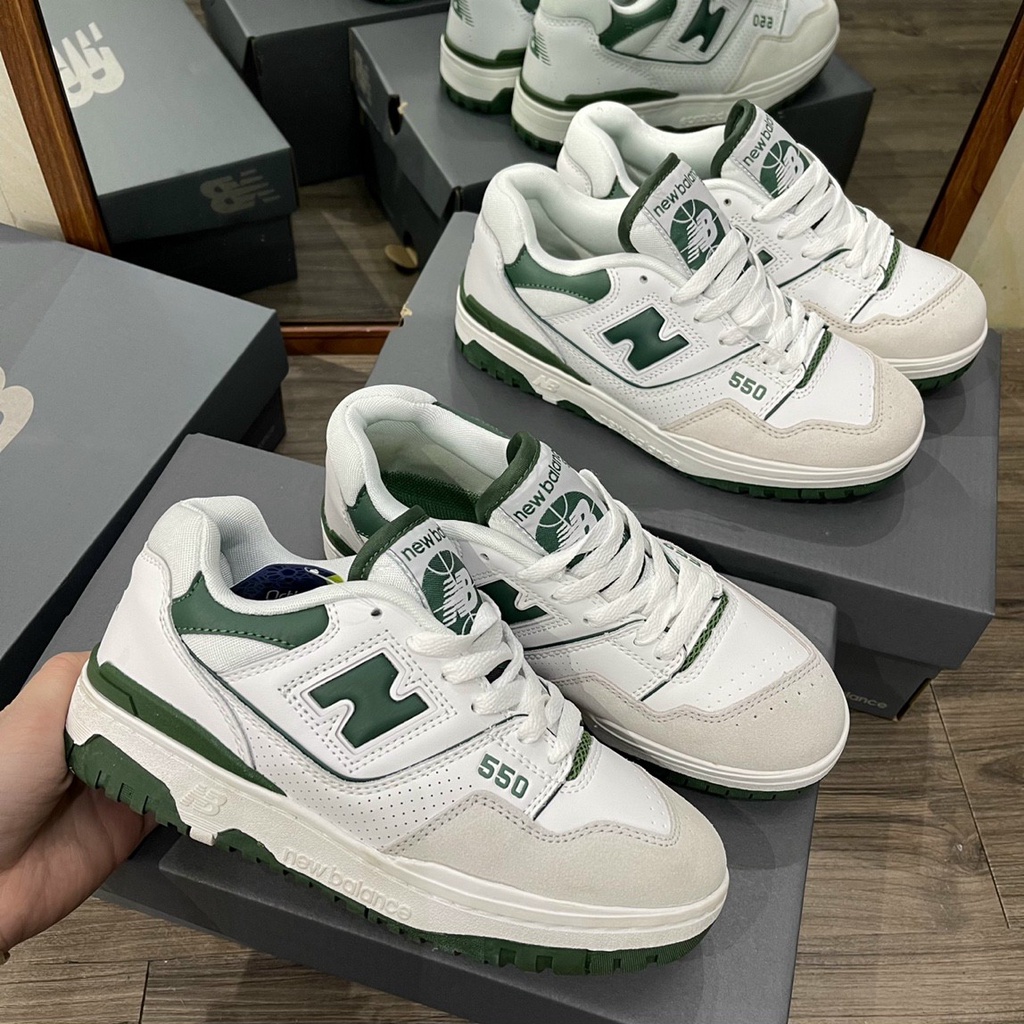 Giày thể thao sneaker chữ N xanh than mẫu mới GIÀY NB 550 xanh lá GIÀY NEW.BALENCE GREEN NAM NỮ ẢNH THẬT