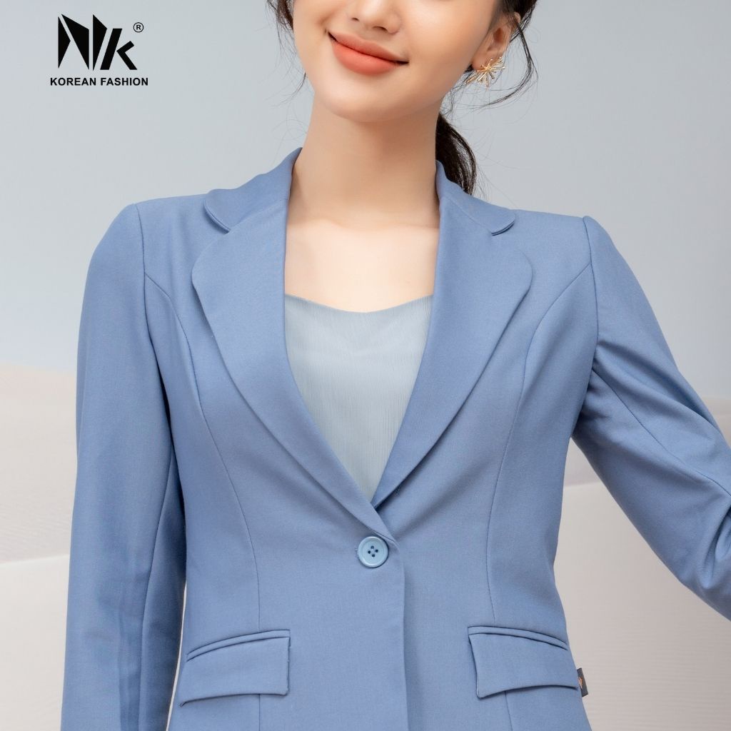 Bộ Vest Nữ Công Sở NK Fashion Gồm Áo Dài Tay Kết Hợp Quần Tây Ống Đứng, Chất Vải Nhập Hàn NKBD2108009
