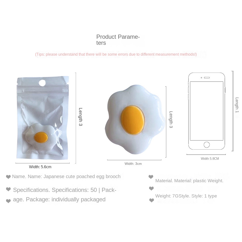 Ghim Cài Áo Hình Quả Trứng Dễ Thương Sáng Tạo