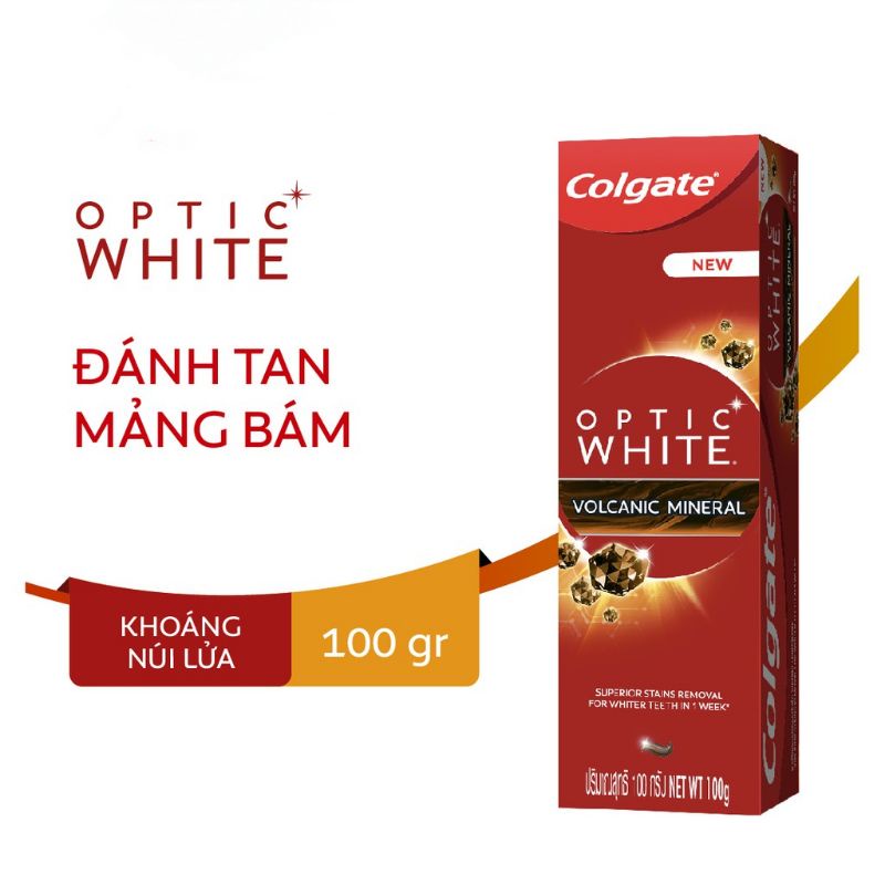 Kem đánh răng Colgate Optic White Volcanic Mineral 100g