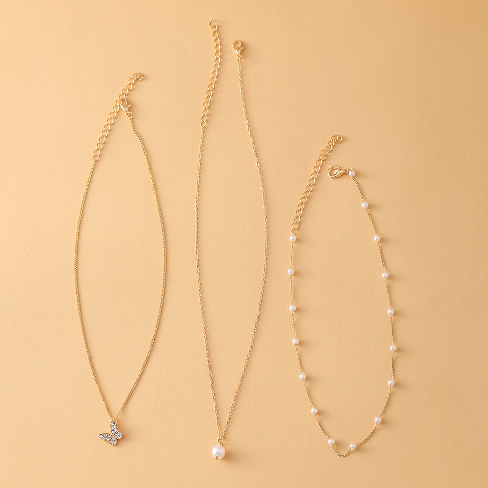 Dây Chuyền Hợp Kim Nhiều Lớp Đính Ngọc Trai Nhân Tạo Xinh Xắn Cho Nữ