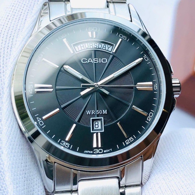 Đồng hồ nam dây kim loại Casio chính hãng Anh Khuê MTP-1381D-1AVDF