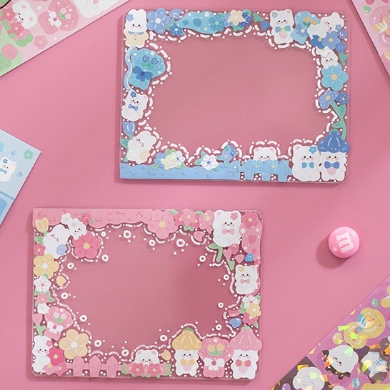 Set 2 Sticker PET Lấp Lánh Trang Trí Toploader Pet Adventure &amp; Bear Garden Party