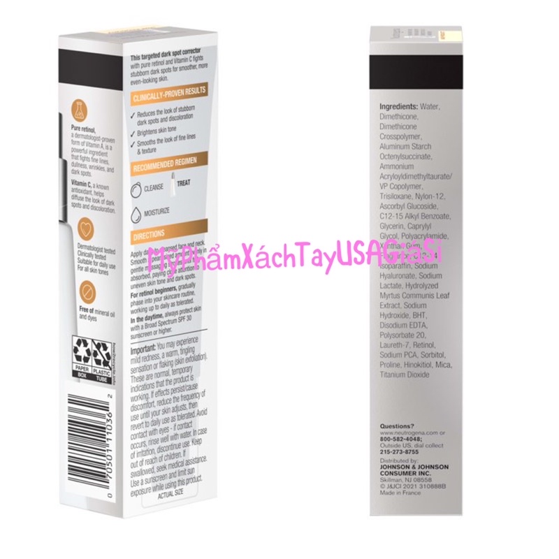 [HàngPháp]Kem Làm Mờ Thâm, Nám Đều Màu Da Neutrogena ‪Rapid Tone Repair Dark Spot Corrector 29ml