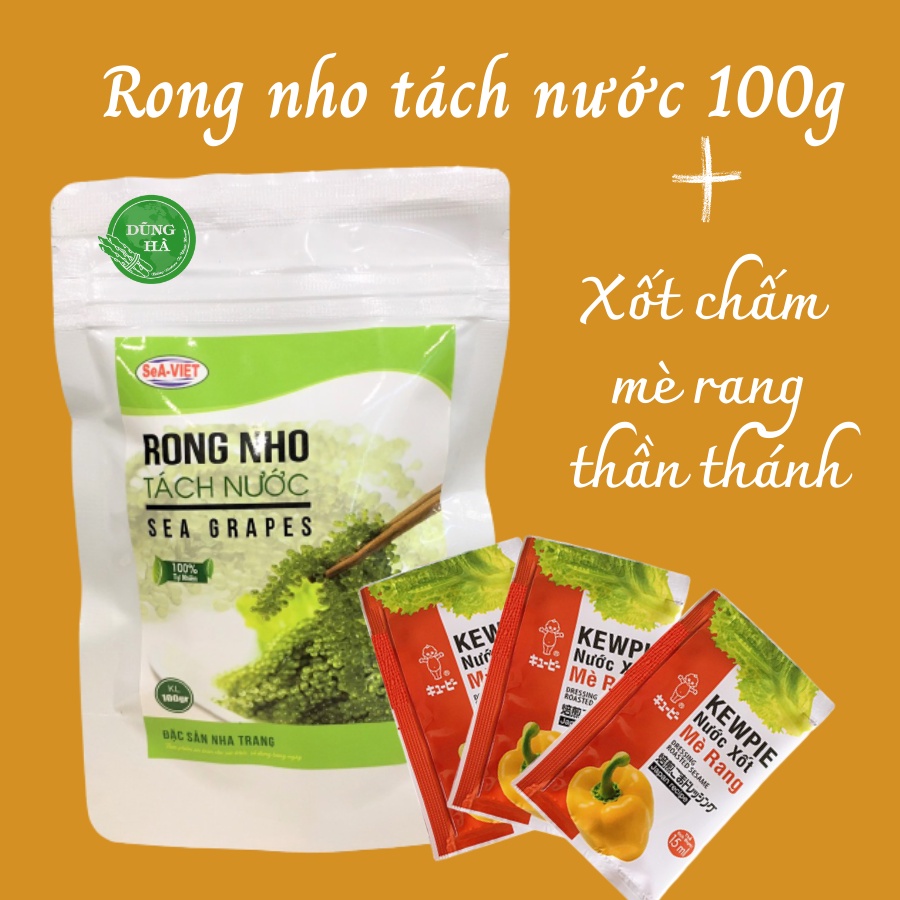 Rong nho tách nước gói 100g + tặng kèm nước sốt mè rang kewpie