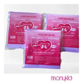 Tấm lót phân xu, tím Hiền Trang 10 miếng, miếng lót chống thấm sơ sinh LS001 Bebekids