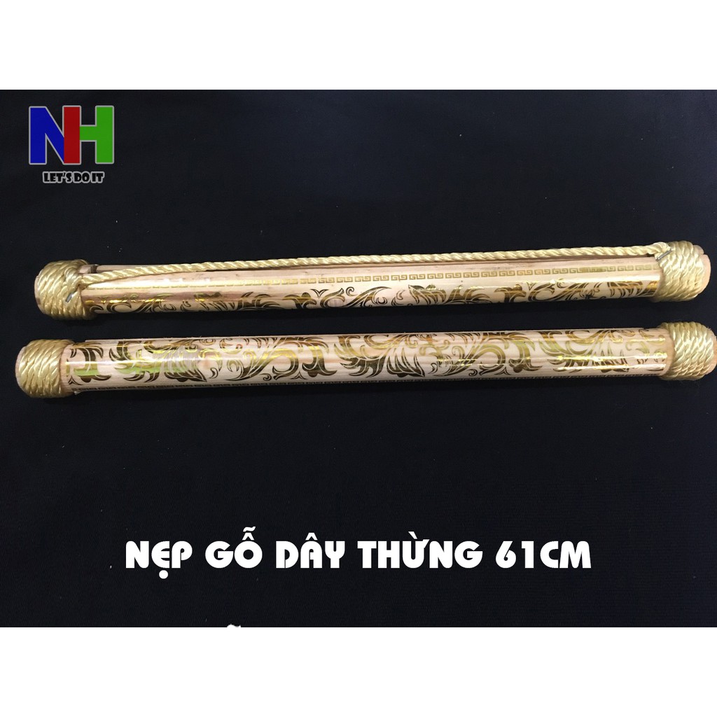 Nẹp gỗ dây thừng treo tranh/lịch 60cm