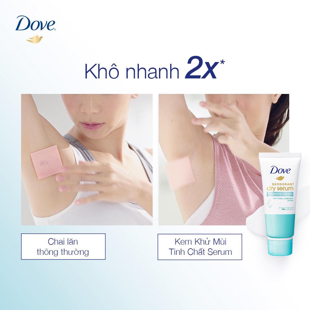 [Mã FMCGMALL -8% đơn 250K] Kem khử mùi Dove tinh chất serum dành cho nữ dưỡng da sáng mịn &amp; đều màu, 50ml