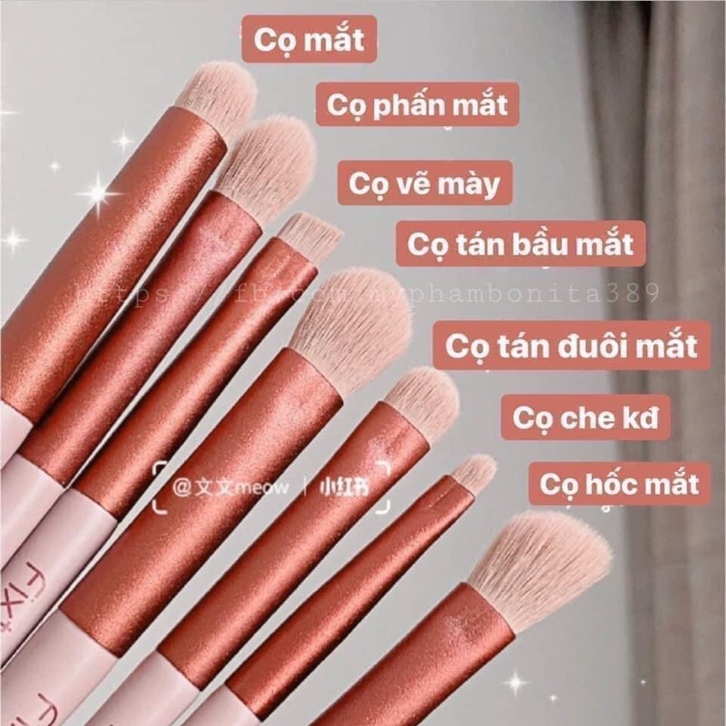 Bộ Cọ Trang Điểm⭐️Cọ Makeup Cá Nhân Set 13 Cây Lông Mềm Mịn Chất Đẹp Hàng Hot Nội Địa Màu Xanh/ Hồng Nhãn Hiệu FIX