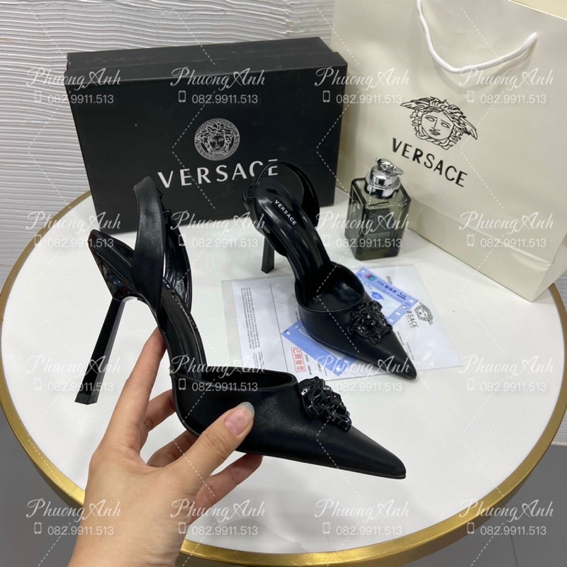 Sandal Versac 2 Màu Trắng Đen