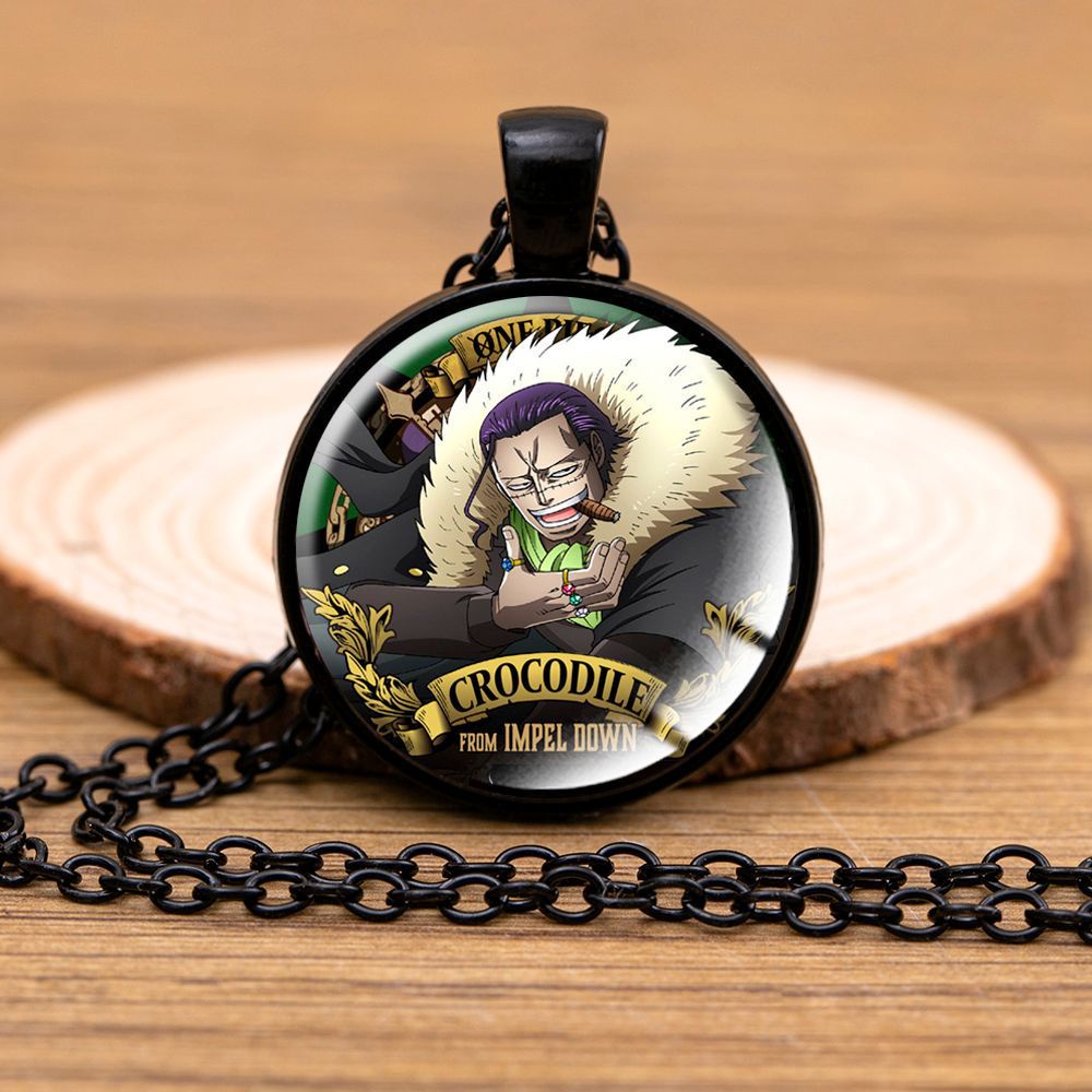 Vòng cổ Mặt Đá Đen In Hình Nhân Vật Luffy Sauron Trong Phim One Piece Độc Đáo