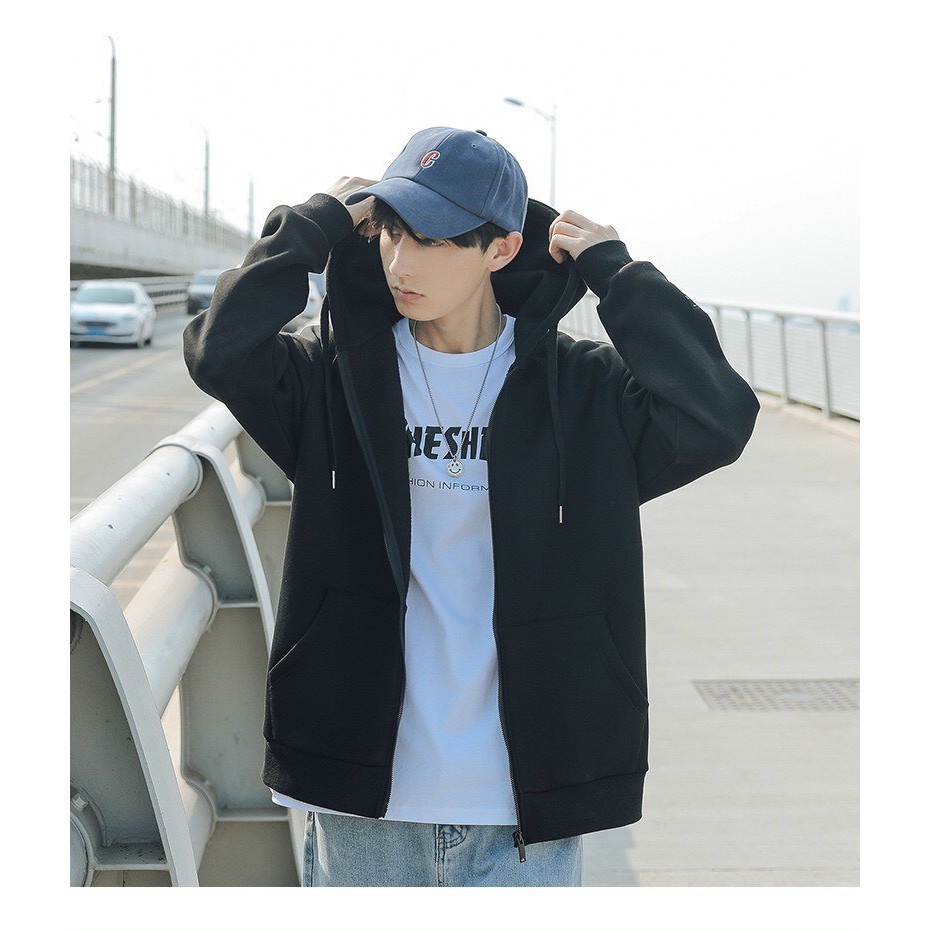 Áo hoodie trơn khoá kéo trẻ trung, năng động | BigBuy360 - bigbuy360.vn