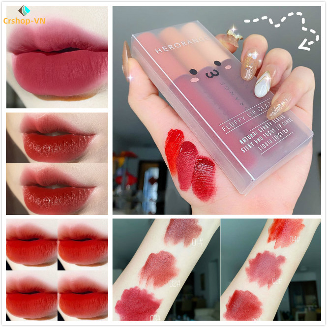 (Hàng Mới Về) Set 1 Son Kem Lì Trang Điểm Tiện Dụng Chất Lượng Cao