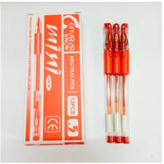 Bút gel nước Mini Cenvava viết siêu êm 0.5mm màu đỏ [VPP Hải Nhật]
