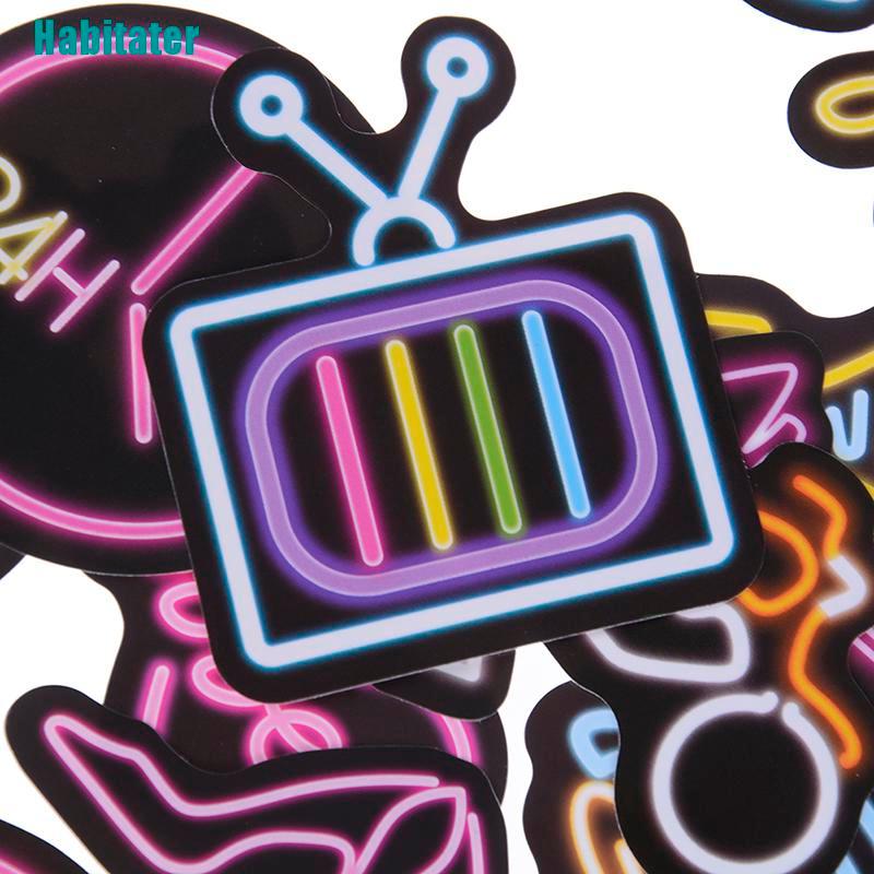 Bộ 100 Miếng Dán Màu Neon Dễ Thương Dùng Trang Trí Hành Lý DIY