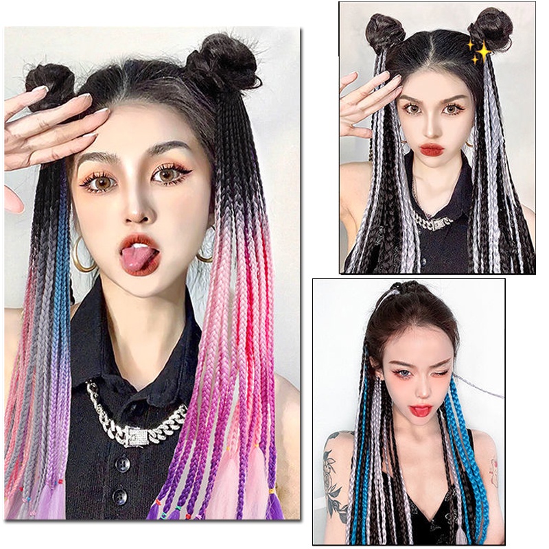 Tóc Giả Đuôi Ngựa Dài 60CM Nhiều Màu Ombre Thời Trang Kèm Nhẫn Nối