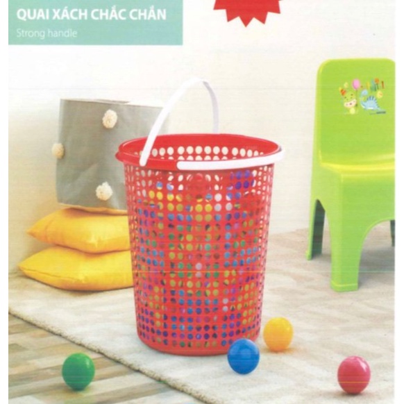 Sọt nhựa tròn có 2 quai xách LOẠI LỚN  - Nhựa Duy Tân