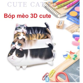 Bóp đựng viết in hình mèo 3D tinh nghịch