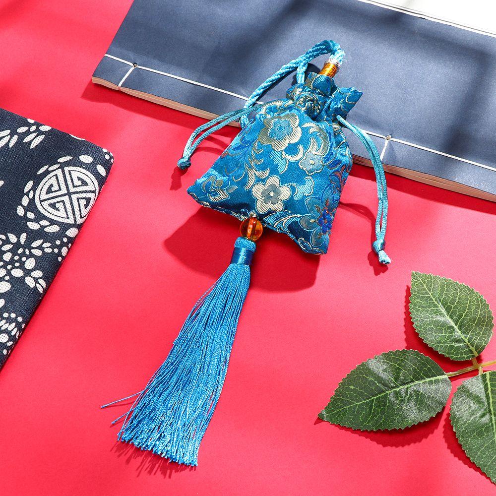 MUVAKO Túi Dây Rút Đựng Trang Sức Họa Tiết Thêu Phong Cách Retro