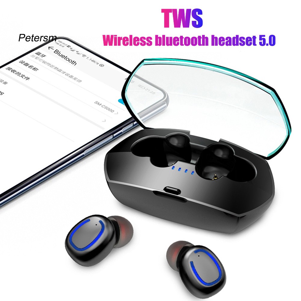 Tai Nghe Nhét Tai Bluetooth V5.0 Không Dây Kèm Phụ Kiện Sành Điệu