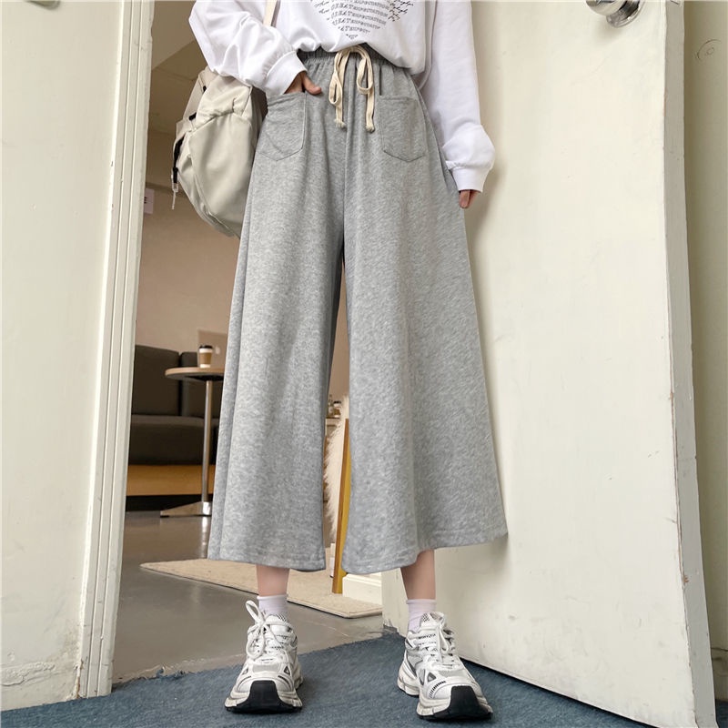 Quần Ống Rộng Thiết Kế Mới Kiểu Dáng Đơn Giản Thời Trang Dành Cho Mùa Thu