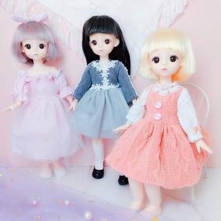 30 cm Barbie 3D mắt thật BJD mập 21 chung búp bê cô gái công chúa đồ chơi món quà sinh nhật