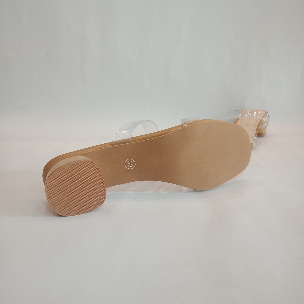 Dép Cao Gót 💝 FREESHIP 💝 Dép nữ hiệu AiLiZu cao cấp mũi vuông , quai ngang trong suốt cao 5cm | BigBuy360 - bigbuy360.vn