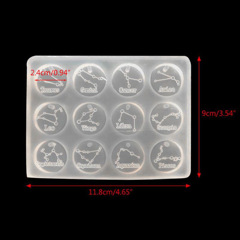 Khuôn Silicon Làm Mặt Dây Chuyền 12 Cung Hoàng Đạo