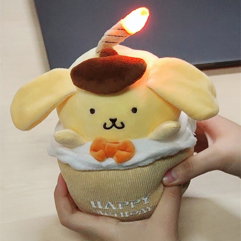 Nhấn để hát!GẤU BÔNG SANRIO SINH NHẬT PHÁT SÁNG VÀ NHẠC HAPPY BIRTHDAY QUÀ TẶNG Ca hát Hình dạng bánh sinh nhật Đồ chơi KUROMI, CINNAMOROLL, MELODY, PURIN Con chó nhồi bông Búp bê Quà tặng sinh nhật