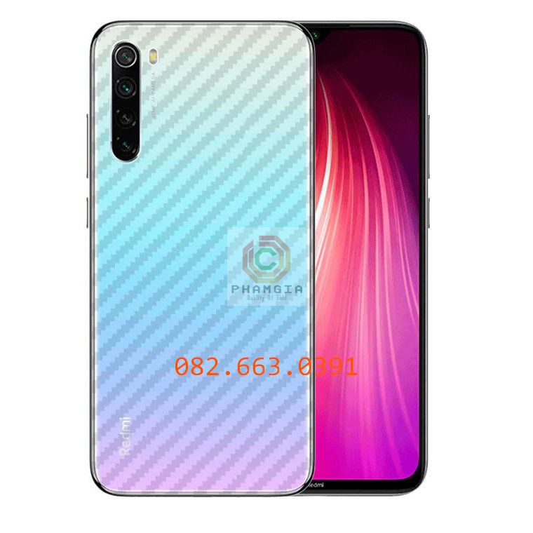 Miếng dán mặt lưng skin carbon Xiaomi Redmi 8/ 8A/ Note 8