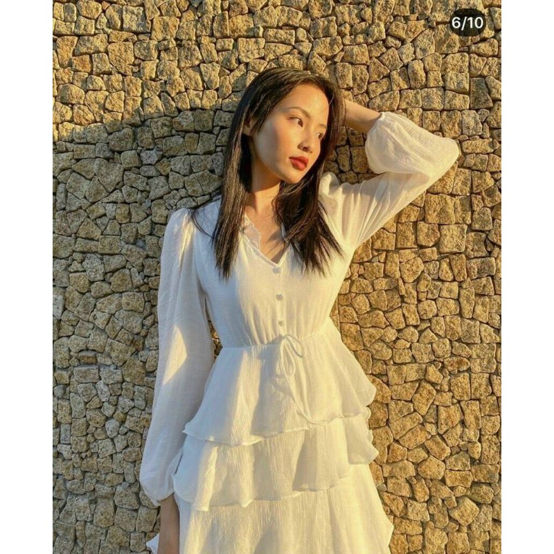 HÀNG SẴN HÀNG SẴN ĐẦM MAXI TRẮNG TẦNG❤CLIP THẬT SHOP CHỤP SIÊU HOT SIÊU HOT | BigBuy360 - bigbuy360.vn