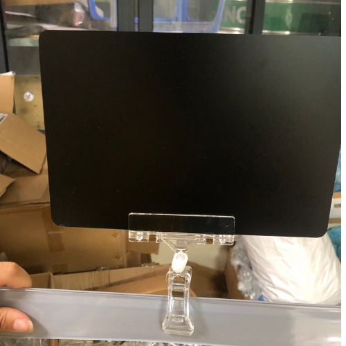COMBO Bảng nhựa PVC đen kích thước,A5,A6 + kẹp V06 đen - trắng, viết bút lông xóa được, bảng giá siêu thị