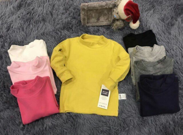 Áo dài tay thun cotton cổ lọ 3p hihi garden cho bé