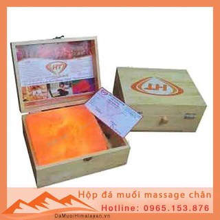 Hộp đá muối 1 viên mặt cong, 20x20x5cm (Hộp gỗ không chân) - Hải Trung