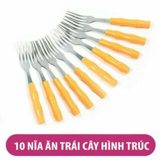 10 nĩa ăn trái cây hình trúc