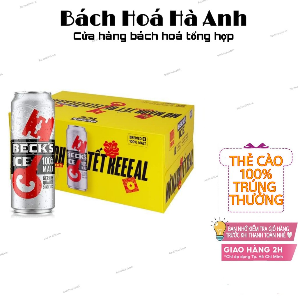 [MẪU TẾT 100% TRÚNG THƯỞNG] Bia Beck's Ice 330ml - 24 lon